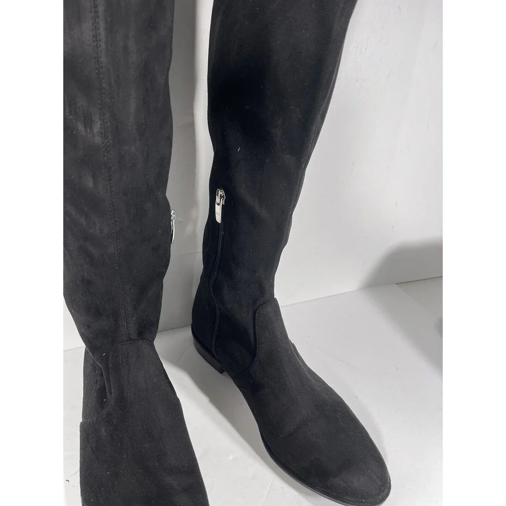 Marc Fisher Womens Black Tall Knee High Boots Shoes 8 Medium (M) Qmhumor2 Suede‎